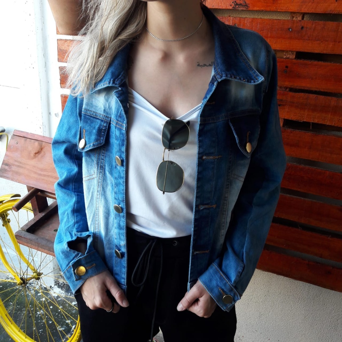 blusa jeans de frio