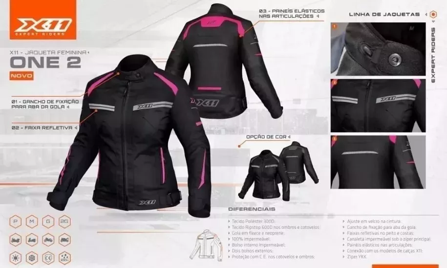 jaqueta de moto feminina x11