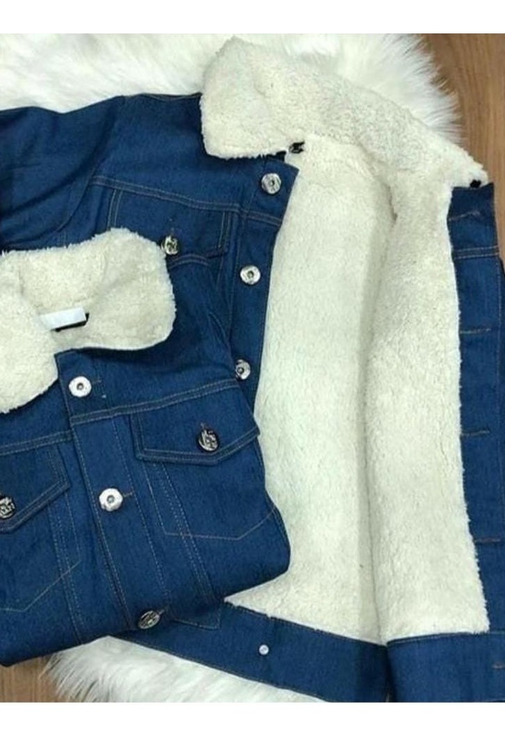 jaqueta jeans com pelinhos