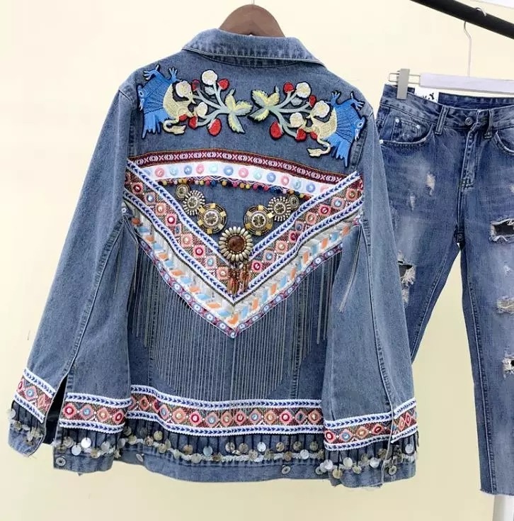 jaqueta jeans boho