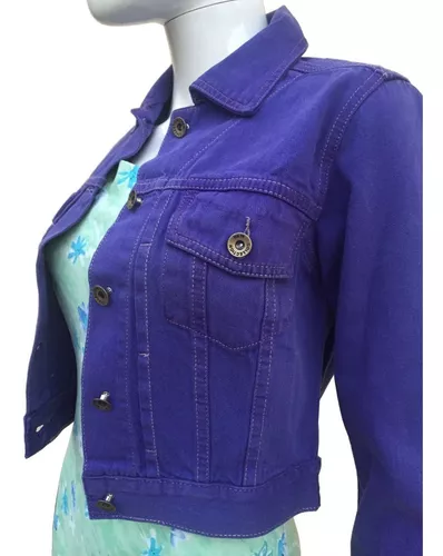 jaqueta jeans feminina colorida