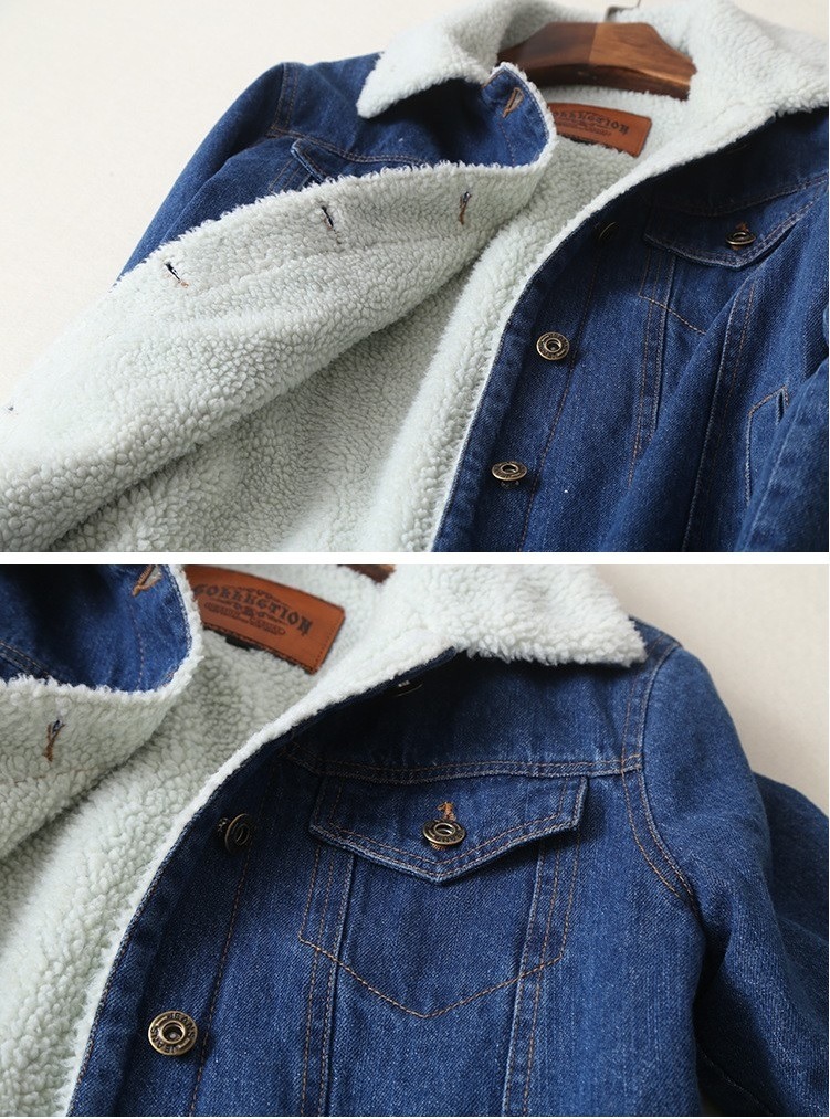 jaqueta jeans forrada com lã