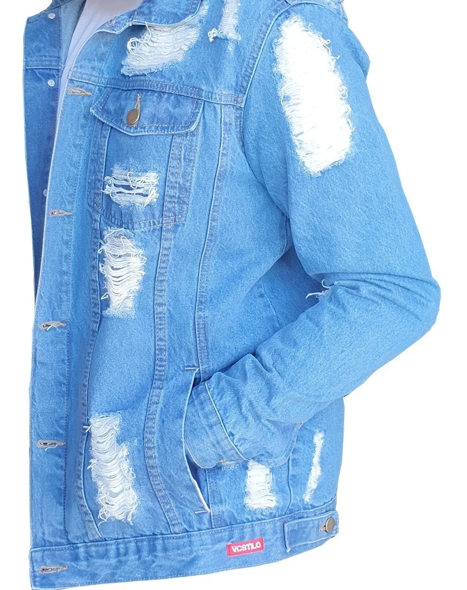 jaqueta de frio jeans