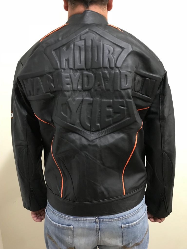Jaqueta Motociclista Harley Davidson Em Couro Legítimo Linda - R$ 368,00 em Mercado Livre