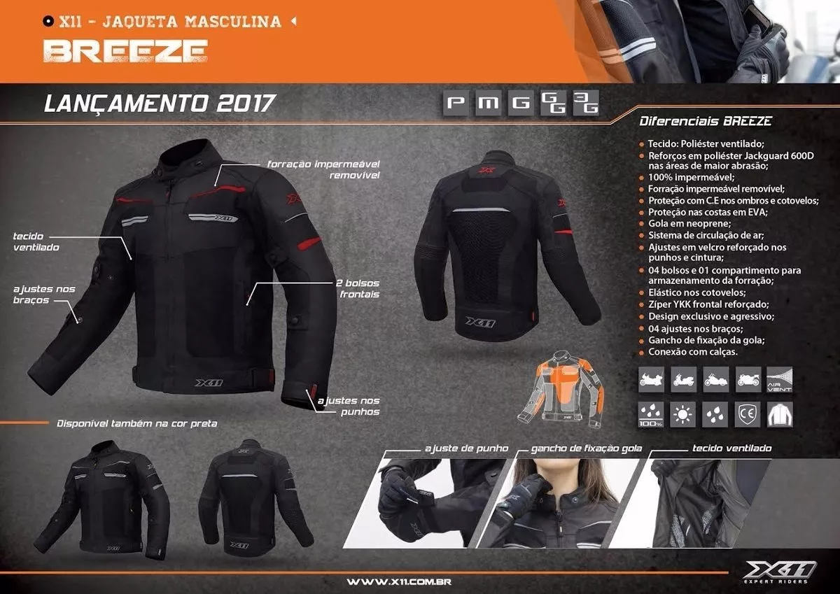 jaqueta x11 breeze masculina