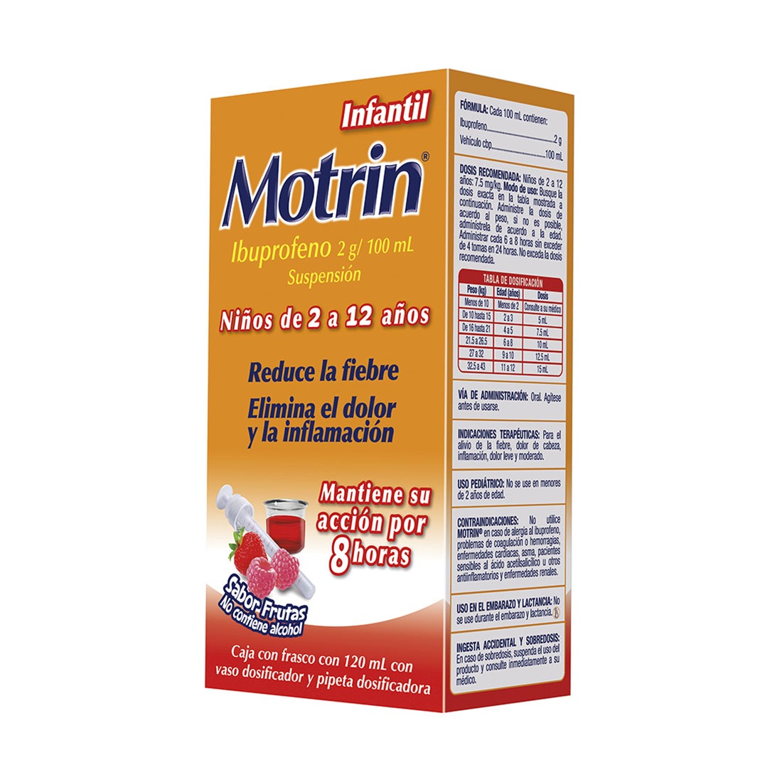 Jarabe Suspensión Analgésic Infantil Ibuprofeno 120ml Motrin 186.00