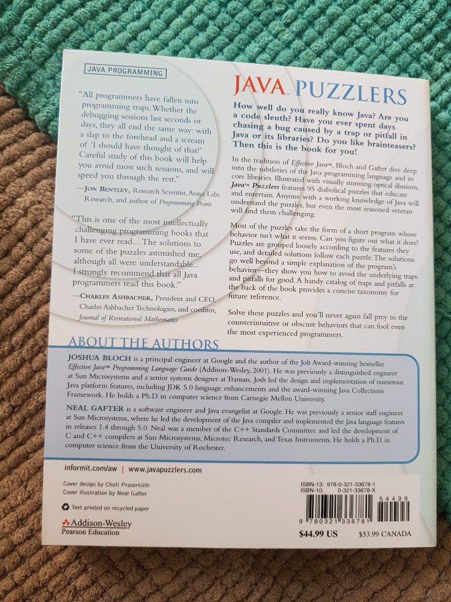 Java™ Puzzlers: Traps, Pitfalls, and Corner Cases