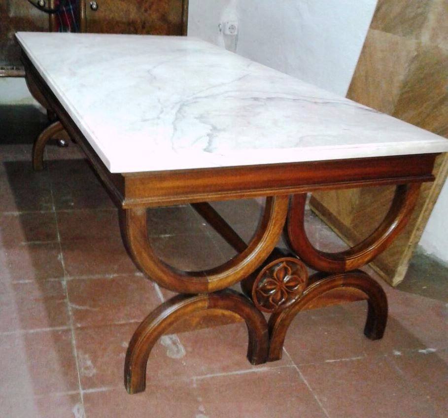 J.c antigua mesa para sala living estilo romano con marmol ...