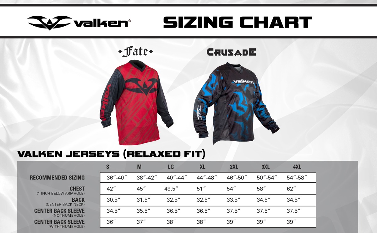 Valken Paintball Pants Size Chart