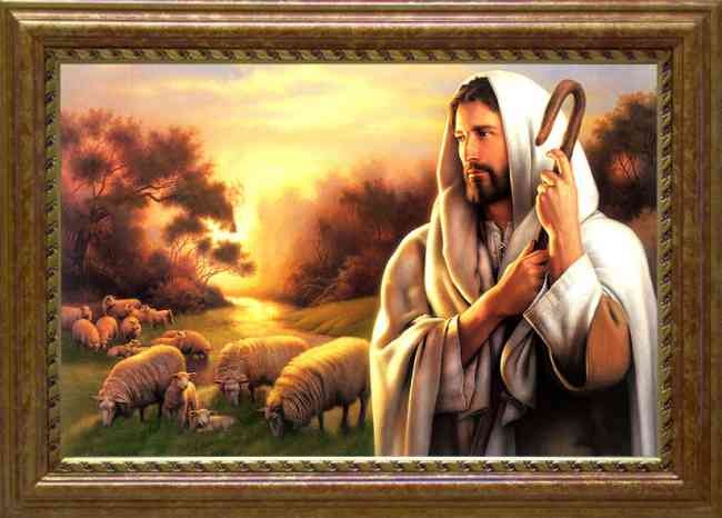 jesus buen pastor 60x90 lienzografía cuadro impresión lienzo