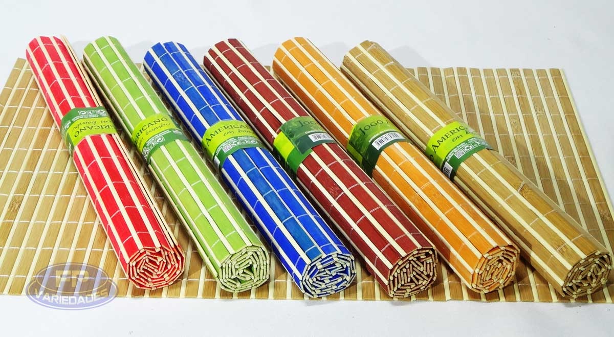Jogo Americano Bambu Kit Com 6 Peças Retangular 30 X 45 Fp - R$ 46,90
