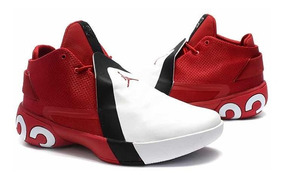 tenis jordan rojo con blanco