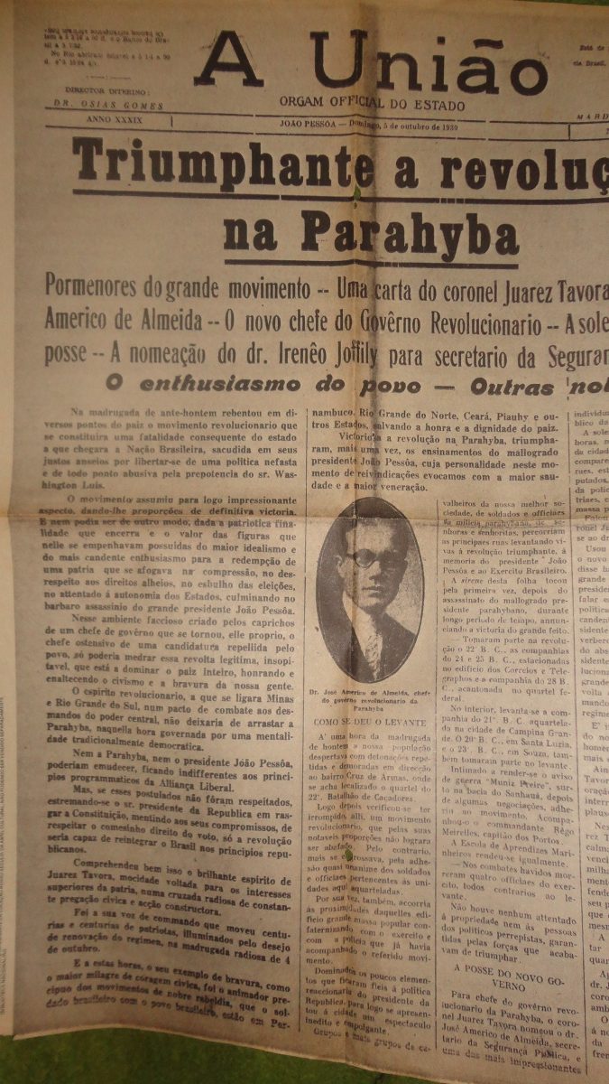 Jornal Antigo Revolução 1930 Paraiba - R$ 168,00 em 