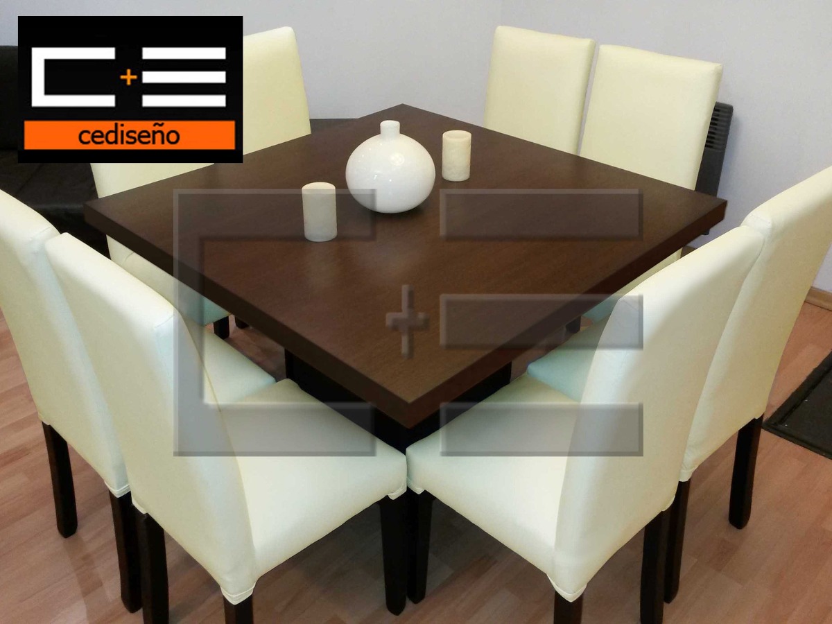 Juego Comedor Mesa Cuadrada Db 130x130 + 8 Sillas Ecocuero ... Juego Comedor Mesa Cuadrada Db 130x130 + 8 Sillas Ecocuero ...