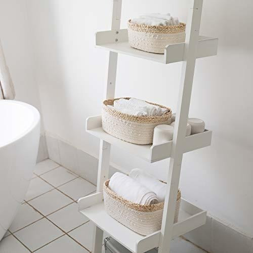 Cesta Blanca peque/ña Organizador para la lavander/ía de la guarder/ía Juguete para ni/ños Cesta Tejida Cesta de Cuerda de algod/ón Juego de 4 cestas de Almacenamiento