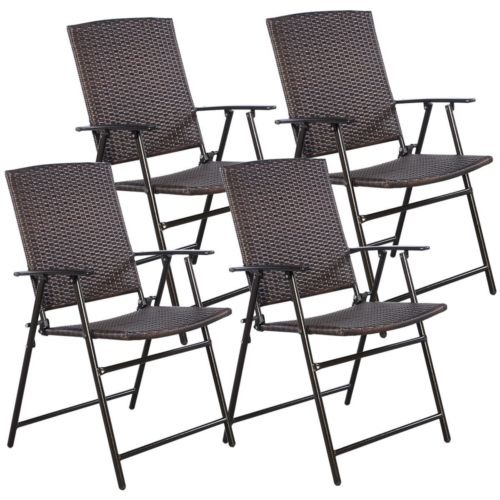 Juego De 4 Sillas De Comedor De Mimbre De Mimbre De Ratán M ... Juego De 4 Sillas De Comedor De Mimbre De Mimbre De Ratán M ...