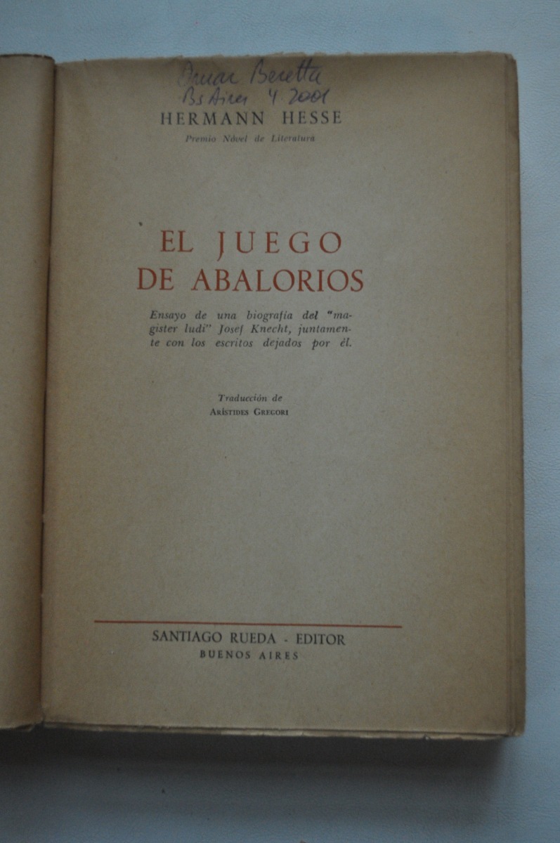 Juego De Abalorios Hermann Hesse Santiago Rueda Ed. 1950 - $ 320 ...