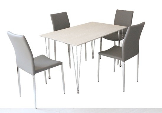 Juego de comedor con 4 sillas ref 9014 mesa rectangular caño us ... Mesa de 90 y sillas comedor