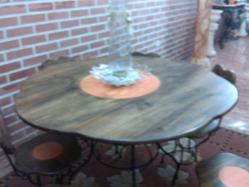 Juego de comedor en hierro forjado y madera 6 sillas bs. 450.000 ...