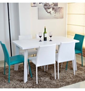 Juego De Comedor Lugo 6 Puestos Mesa Blanca 4 Sillas Blancas ... Juego De Comedor Lugo 6 Puestos Mesa Blanca 4 Sillas Blancas ...