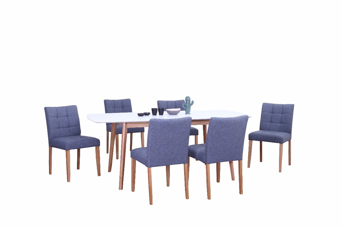 Juego De Comedor Madrid Mesa Extensible + Silla En Tela - $ 56.570 ... Juego De Comedor Madrid Mesa Extensible + Silla En Tela - $ 56.570 ...
