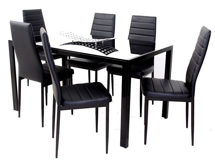 Juego De Comedor - Mesa De Vidrio Templado Y 6 Sillas(nuevo) - S ... Juego De Comedor - Mesa De Vidrio Templado Y 6 Sillas(nuevo) - S ...