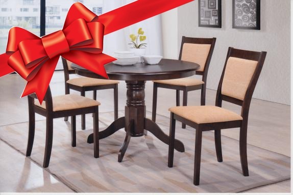 Juego De Comedor Mesa Redonda Madera Maciza 4 Sillas Regalo! - U$S ... Juego De Comedor Mesa Redonda Madera Maciza 4 Sillas Regalo! - U$S ...