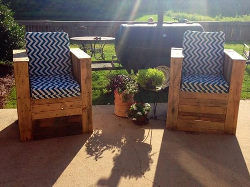 Juego de jardin rustico,sillones de madera,estilo palet 2.000 ...