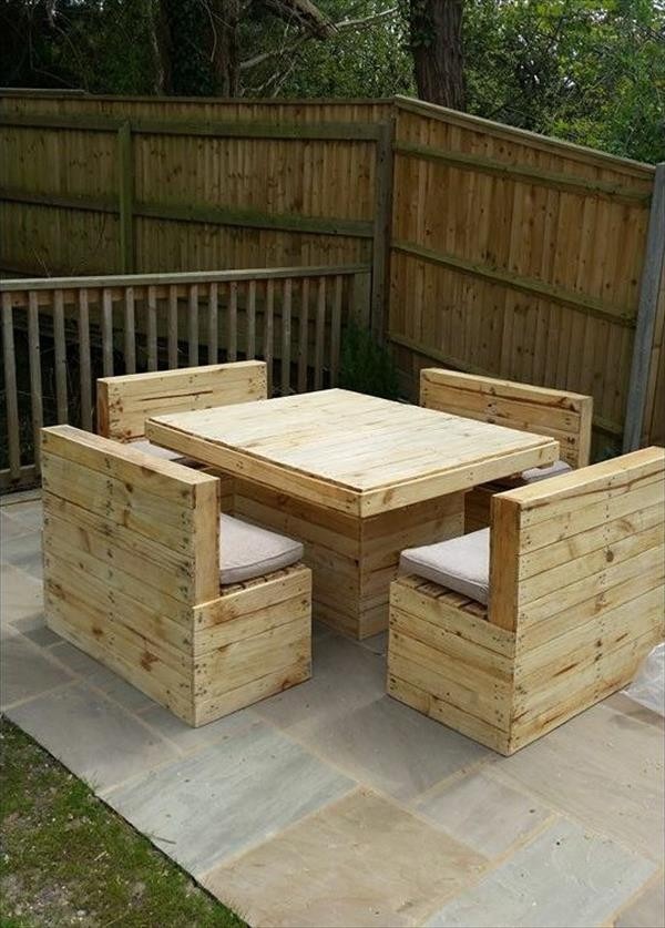 Juego de jardin rustico,sillones de madera,estilo palet 2.000 ...