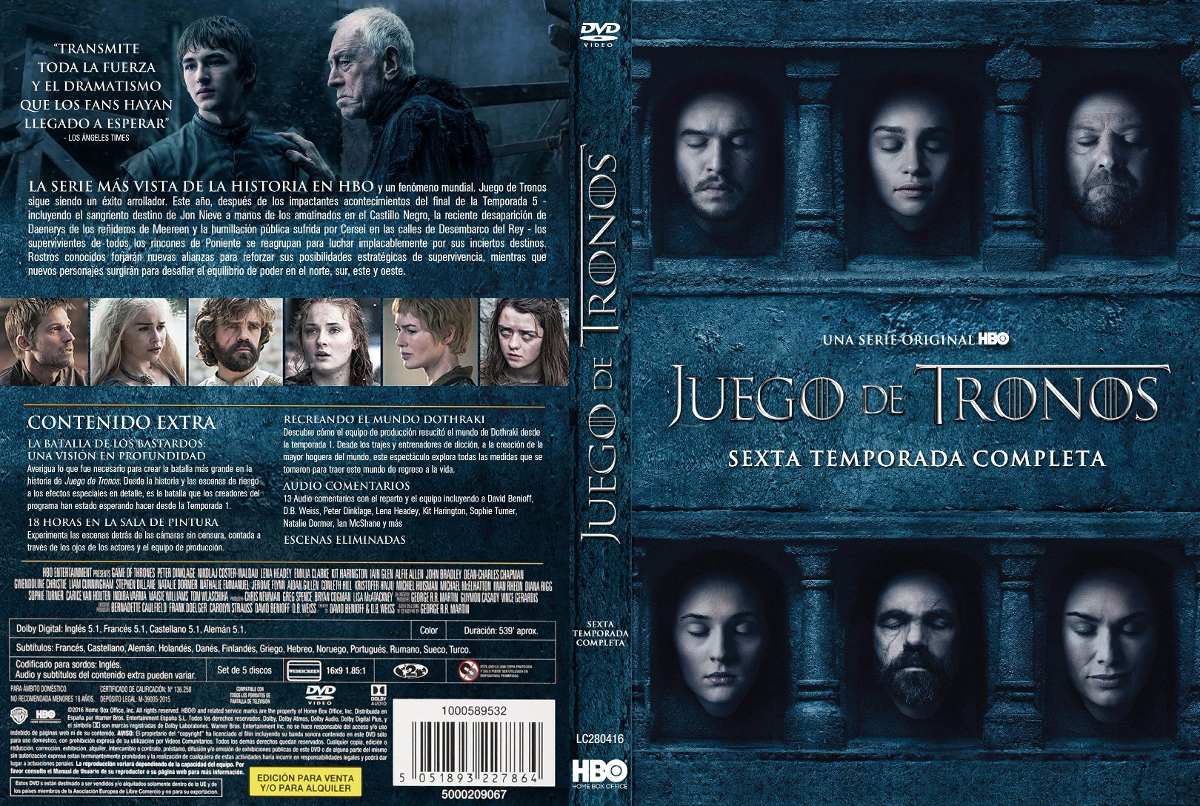 Juego De Tronos Temporada 6 Dvd Full Menu - Bs. 0,40 en 