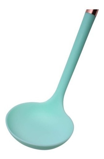 Juego De Utensilios De Cocina 7 Piezas Verde Menta Y Cobre