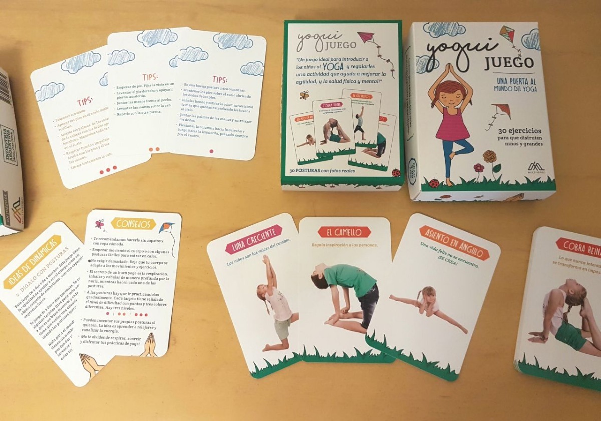 juego de yoga para niños y grandes 30 ejercicios yogui carta ...