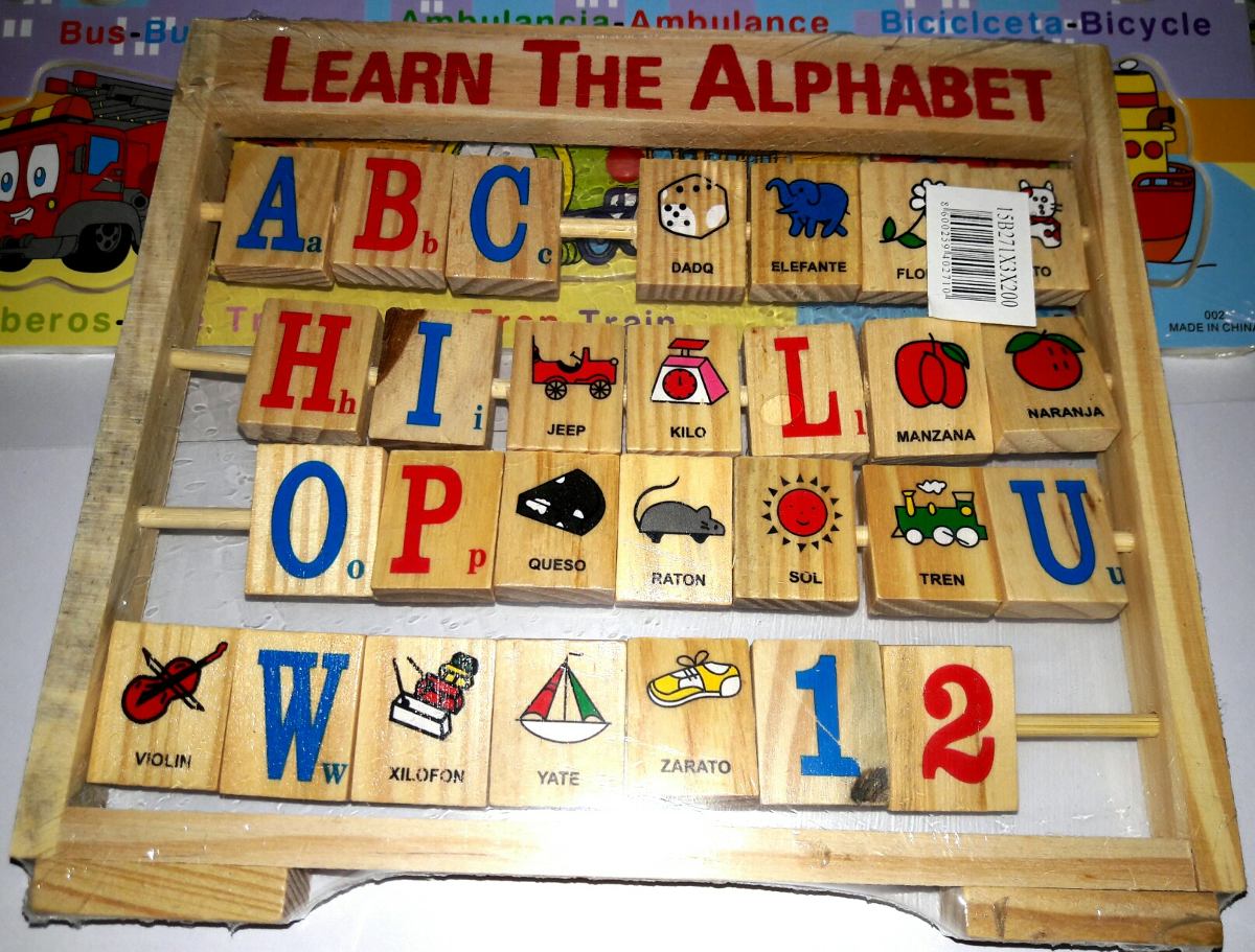 El Abecedario Juego Didáctico Aprendo Ábaco Letras Madera YbE9IWDeH2