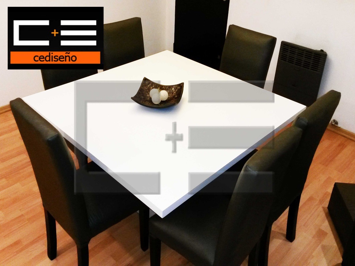 Juego Mesa Comedor Cuadrada Db 130x130 + 6 Sillas Ecocuero ... Juego Mesa Comedor Cuadrada Db 130x130 + 6 Sillas Ecocuero ...