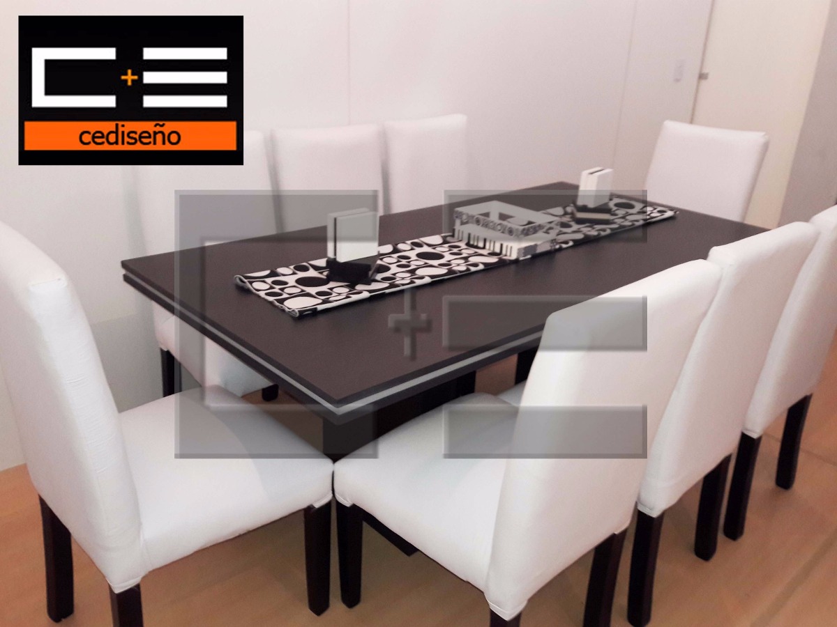 Juego Mesa Comedor Rectangular Tr 180x90 + 8 Sillas Ecocuero ... Juego Mesa Comedor Rectangular Tr 180x90 + 8 Sillas Ecocuero ...