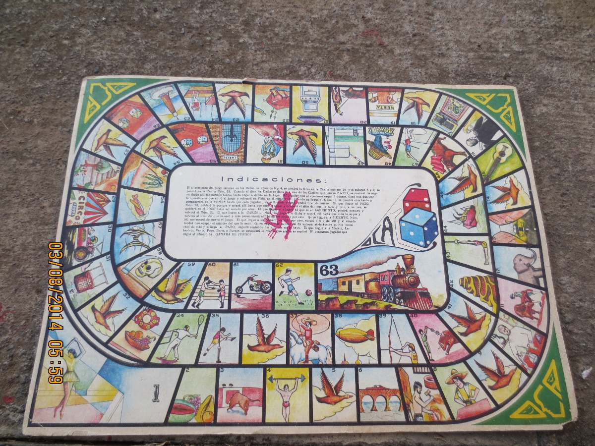 Antiguo Juego De Mesa Juego De La Oca Mexicano! - $ 100.00 ...