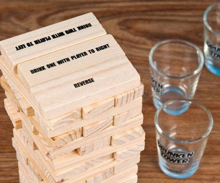 Juego De Mesa, Jenga Shots + 4 Vasos, Juegos Para ...