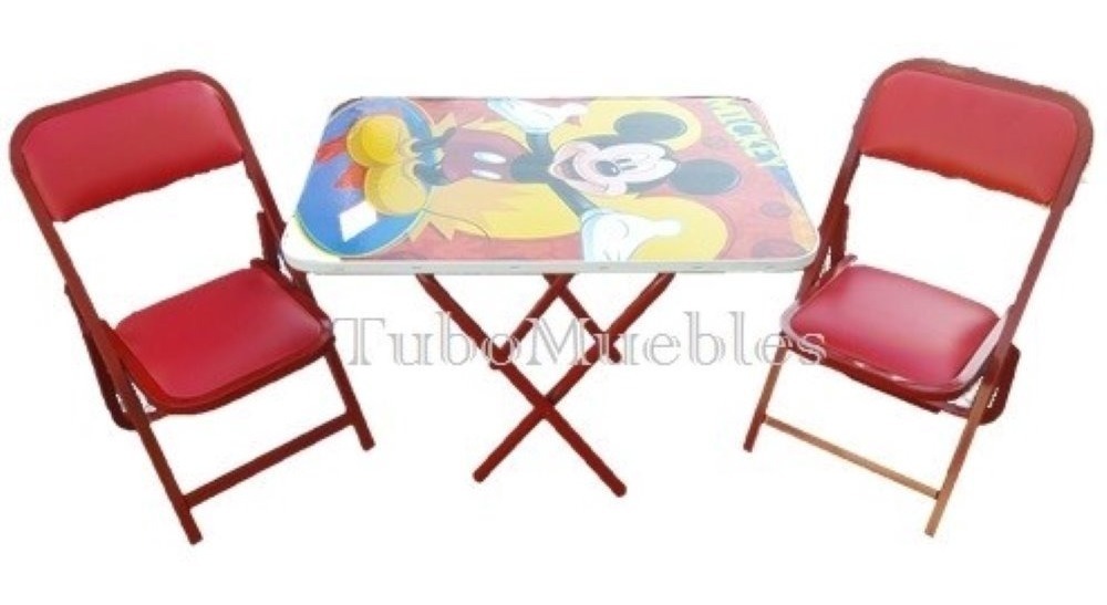 Juego Y Sillas Infantil 2 Plegable Mesa OZPkiulwXT