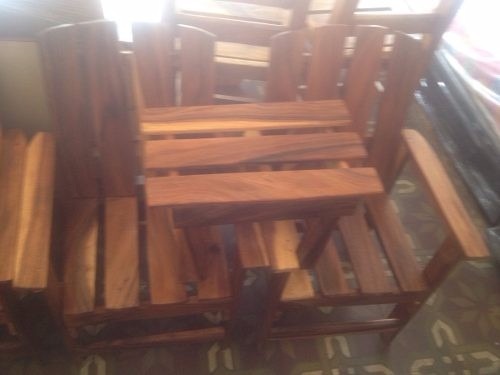 Juego de muebles sala porche rusticos madera sillas recibo bs ...