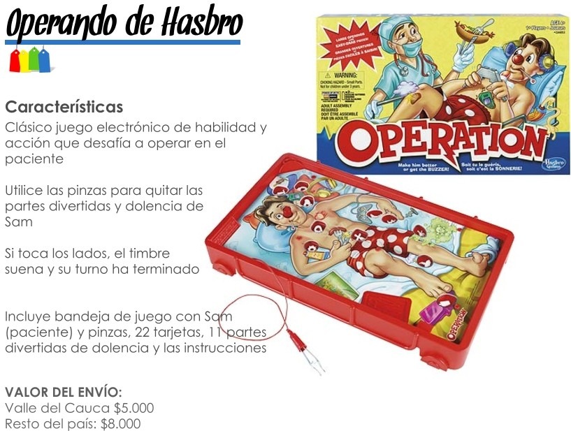 Juego Operando Hasbro Game Operation B2176 Ingles - $ 105.000 en Mercado Libre