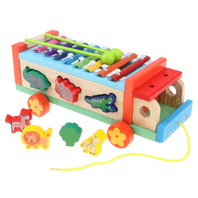 De Piano 1 Coche En Niños Tiro Madera 3 Juguete Jueg Animal PZXkOui
