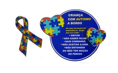 Kit 02 Adesivos - Criança Com Autismo A Bordo + Simbolo 