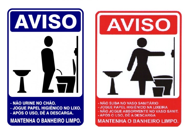 Kit 02 Placa Indicativa Aviso Mantenha O Banheiro Limpo 