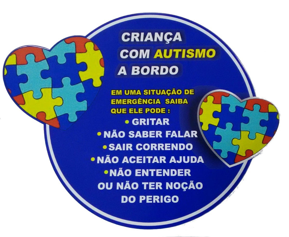 Kit 03 Adesivos Autismo- Símbolo + Criança + Deficiencia 