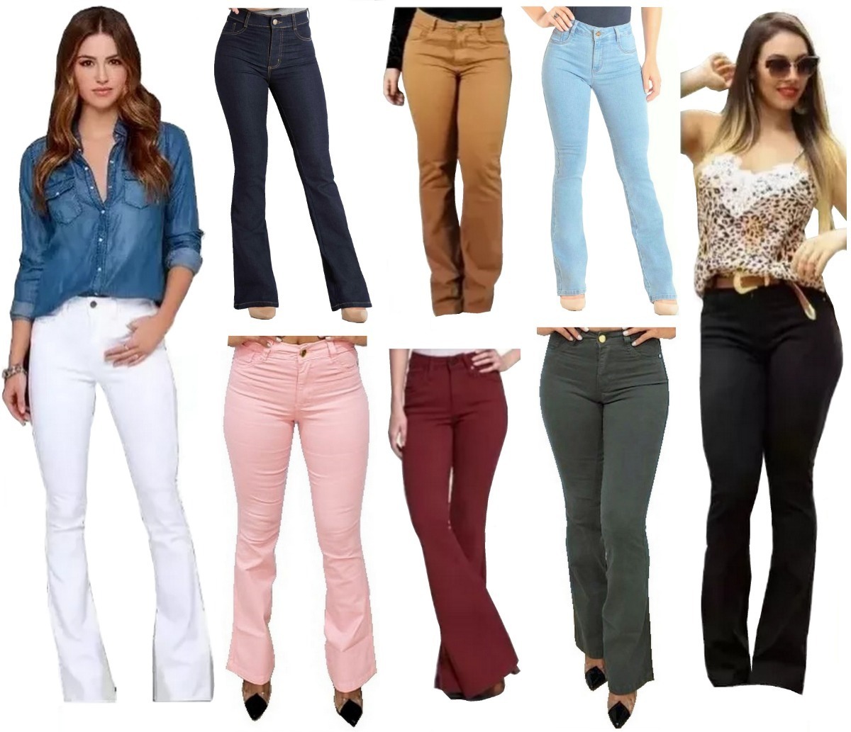 calça flare jeans cintura alta mercado livre