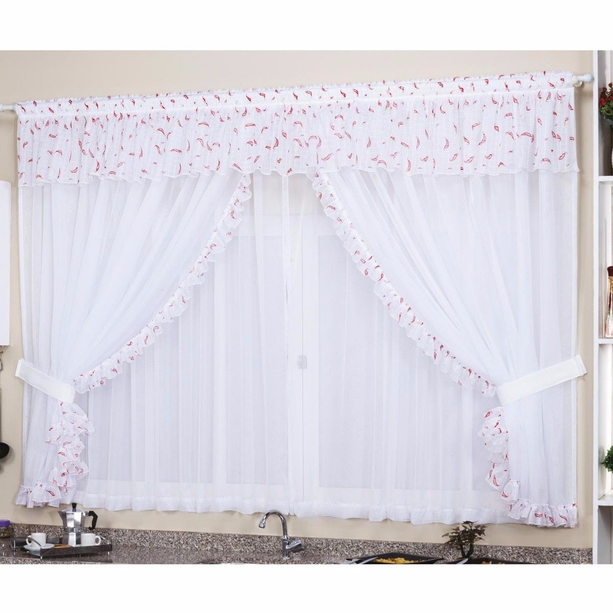 Kit 04 Cortinas De Cozinha 2 Metros Com Forro Voal Estampas R 263 Kit 04 Cortinas De Cozinha 2 Metros Com Forro Voal Estampas R 263