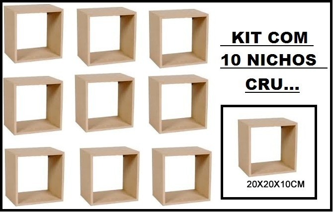 Kit 10 Nichos Crú 20x20x10 Atacado 100%mdf 15mm P artesanato R$ 60,99 em Mercado Livre Armario Para Cozinha De Parede ~ Kit 10 Nichos Crú 20x20x10 Atacado 100%mdf 15mm P artesanato R$ 60,99 em Mercado Livre