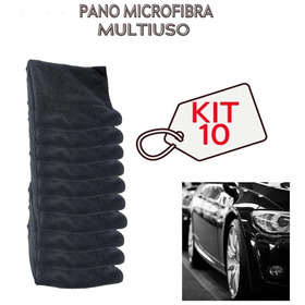 Kit 10x Pano De Microfibra Flanela Automotivo 40x60 Cm