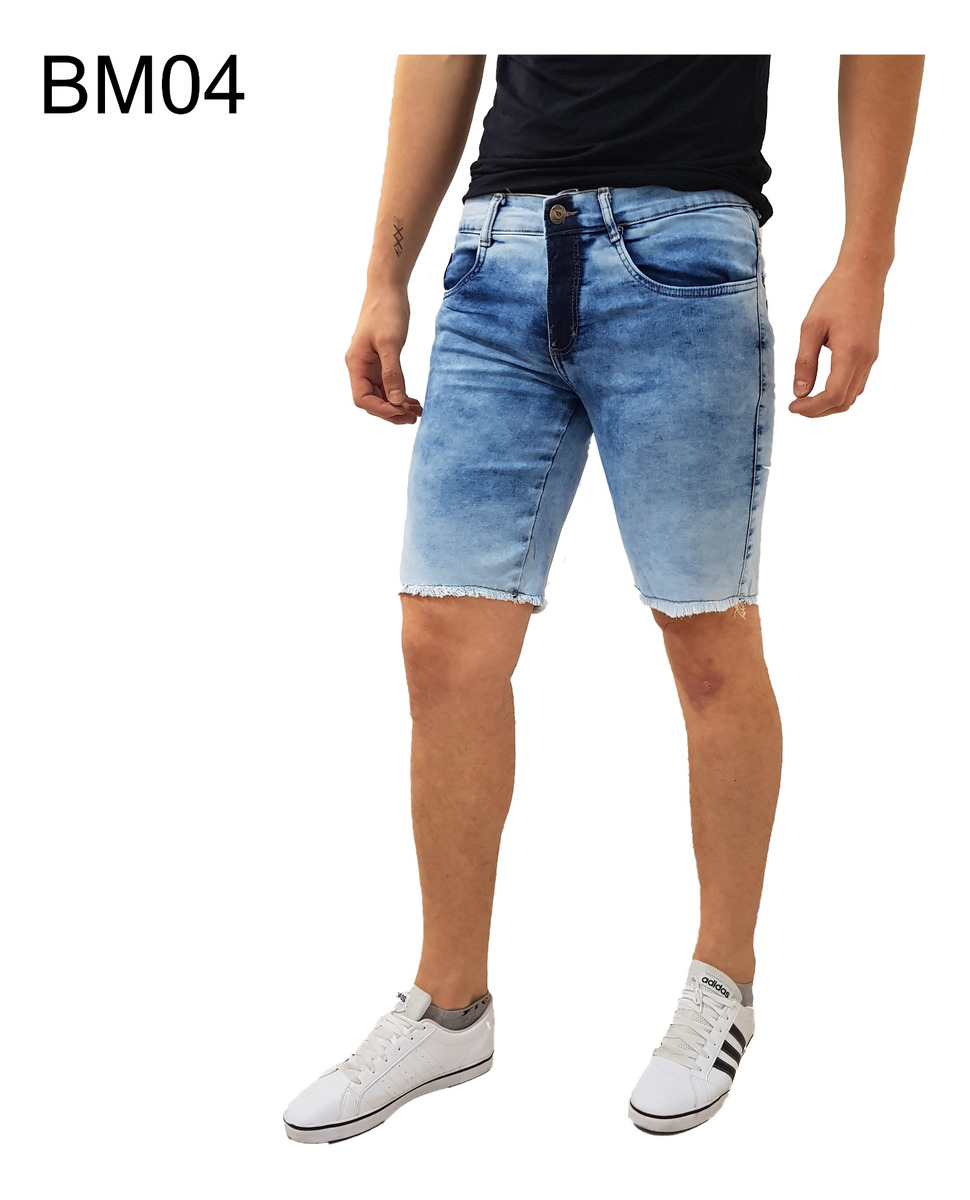 Kit 15 Bermudas Jeans Masculina Skinny C/ Lycra Luxo Atacado - R$ 379,00 em Mercado Livre