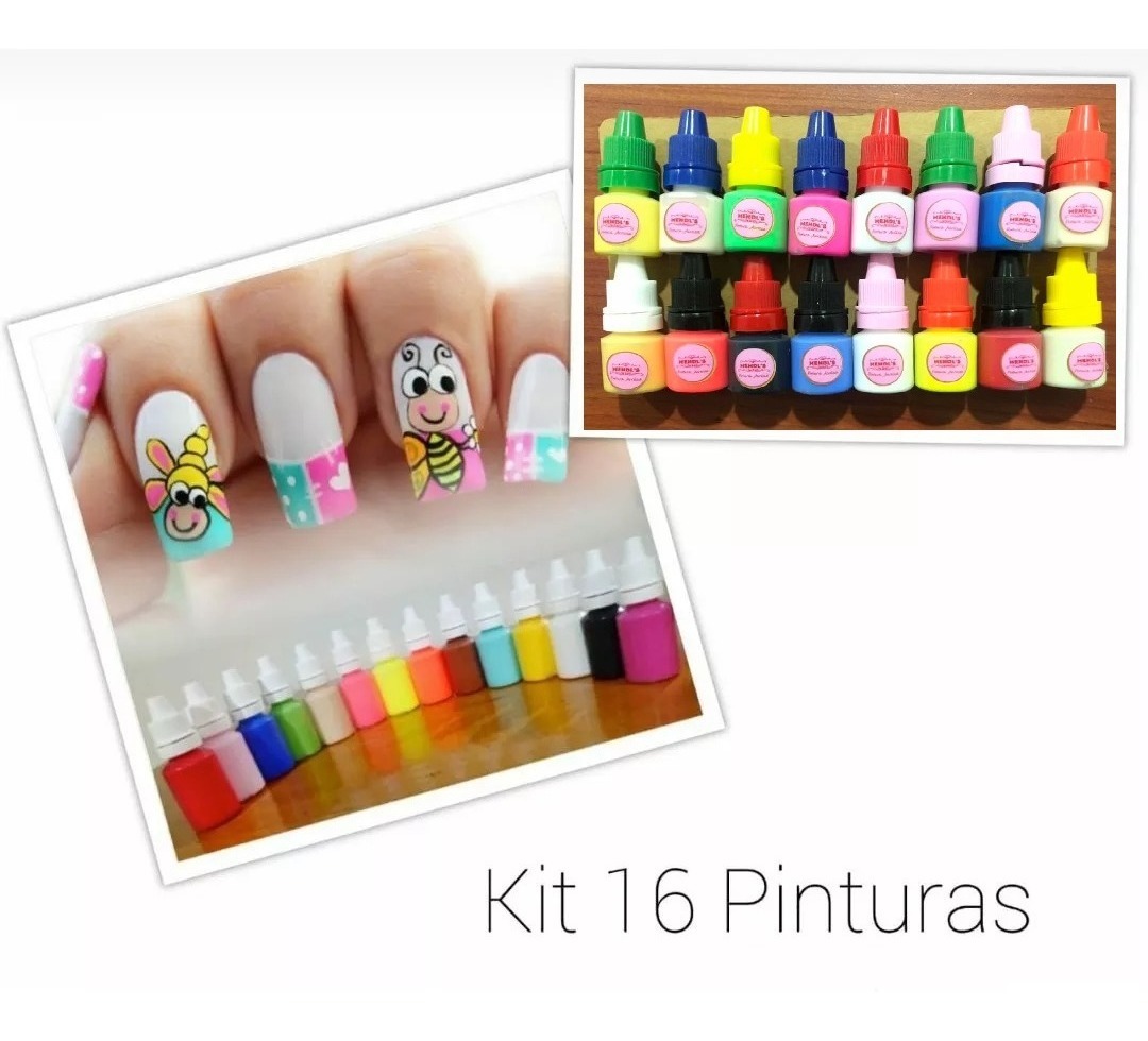 Kit 16 Pinturas Acrilicas Decoracion Unas Oferta Especial 10 500 En Mercado Libre